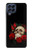 S3753 Roses de crâne gothique sombre Etui Coque Housse pour Samsung Galaxy M53