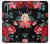 S3112 Motif floral Rose Noir Etui Coque Housse pour Sony Xperia 10 IV