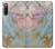 S3717 Imprimé graphique en marbre bleu pastel or rose Etui Coque Housse pour Sony Xperia 10 IV