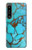 S2685 Aqua Turquoise imprimé graphique Gemme Etui Coque Housse pour Sony Xperia 1 IV