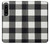 S2842 Noir et blanc Buffle motif de vérification Etui Coque Housse pour Sony Xperia 1 IV