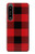 S2931 Rouge Buffle motif de vérification Etui Coque Housse pour Sony Xperia 1 IV