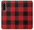 S2931 Rouge Buffle motif de vérification Etui Coque Housse pour Sony Xperia 1 IV