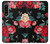 S3112 Motif floral Rose Noir Etui Coque Housse pour Sony Xperia 1 IV