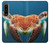 S3497 Vert tortue de mer Etui Coque Housse pour Sony Xperia 1 IV