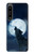 S3693 Pleine lune du loup blanc sinistre Etui Coque Housse pour Sony Xperia 1 IV