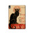 S2739 Chat Noir Noir Chat Millésime Etui Coque Housse pour iPad Air (2020, 2022), Air 11 (2024,2025,2026), Pro 11 (2022)