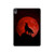 S2955 Loup Hurlant Rouge Lune Etui Coque Housse pour iPad Air (2022,2020, 4th, 5th), iPad Pro 11 (2022, 6th)