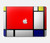 S0157 Composition Rouge Bleu Jaune Etui Coque Housse pour MacBook Air 13″ (2022,2025) - A2681, A3113, A3240
