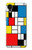 S3814 Composition de dessin au trait Piet Mondrian Etui Coque Housse pour Samsung Galaxy A03 Core