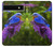 S1565 Oiseau bleu de bonheur Bleu Oiseau Etui Coque Housse pour Google Pixel 6a