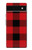 S2931 Rouge Buffle motif de vérification Etui Coque Housse pour Google Pixel 6a