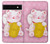 S3025 Rose Maneki Neko chat chanceux Etui Coque Housse pour Google Pixel 6a