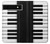 S3078 Noir et blanc Clavier de piano Etui Coque Housse pour Google Pixel 6a