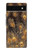 S3691 Plume de paon d'or Etui Coque Housse pour Google Pixel 6a