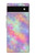 S3706 Arc-en-ciel pastel Galaxy Pink Sky Etui Coque Housse pour Google Pixel 6a