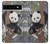 S3793 Peinture de neige mignon bébé panda Etui Coque Housse pour Google Pixel 6a