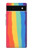 S3799 Arc-en-ciel aquarelle vertical mignon Etui Coque Housse pour Google Pixel 6a