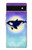 S3807 Killer Whale Orca Lune Pastel Fantaisie Etui Coque Housse pour Google Pixel 6a