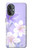 S2361 Fleurs blanches Violet Etui Coque Housse pour OnePlus Nord N20 5G