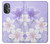 S2361 Fleurs blanches Violet Etui Coque Housse pour OnePlus Nord N20 5G