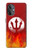 S2803 Feu Rouge Diable Lance Symbole Etui Coque Housse pour OnePlus Nord N20 5G