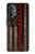 S3804 Graphique de drapeau de ligne rouge en métal de pompier Etui Coque Housse pour OnePlus Nord N20 5G