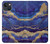 S3906 Marbre violet bleu marine Etui Coque Housse pour iPhone 13