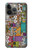 S3879 Griffonnage de musique rétro Etui Coque Housse pour iPhone 13 Pro