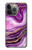 S3896 Stries d'or en marbre violet Etui Coque Housse pour iPhone 13 Pro