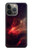 S3897 Espace nébuleuse rouge Etui Coque Housse pour iPhone 13 Pro