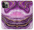 S3896 Stries d'or en marbre violet Etui Coque Housse pour iPhone 13 Pro Max