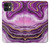 S3896 Stries d'or en marbre violet Etui Coque Housse pour iPhone 11