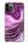 S3896 Stries d'or en marbre violet Etui Coque Housse pour iPhone 11 Pro