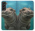S3871 mignon, bébé, hippopotame, hippopotame Etui Coque Housse pour Samsung Galaxy S22 Plus