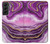 S3896 Stries d'or en marbre violet Etui Coque Housse pour Samsung Galaxy S22 Plus