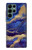 S3906 Marbre violet bleu marine Etui Coque Housse pour Samsung Galaxy S22 Ultra