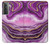 S3896 Stries d'or en marbre violet Etui Coque Housse pour Samsung Galaxy S21 5G