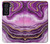 S3896 Stries d'or en marbre violet Etui Coque Housse pour Samsung Galaxy S21 FE 5G