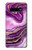 S3896 Stries d'or en marbre violet Etui Coque Housse pour Samsung Galaxy S10 Plus