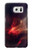 S3897 Espace nébuleuse rouge Etui Coque Housse pour Samsung Galaxy S7 Edge