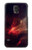 S3897 Espace nébuleuse rouge Etui Coque Housse pour Samsung Galaxy S5