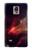 S3897 Espace nébuleuse rouge Etui Coque Housse pour Samsung Galaxy Note 4