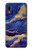 S3906 Marbre violet bleu marine Etui Coque Housse pour Samsung Galaxy A20, Galaxy A30