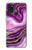 S3896 Stries d'or en marbre violet Etui Coque Housse pour Samsung Galaxy A21s