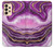 S3896 Stries d'or en marbre violet Etui Coque Housse pour Samsung Galaxy A33 5G