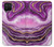 S3896 Stries d'or en marbre violet Etui Coque Housse pour Samsung Galaxy A42 5G