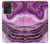 S3896 Stries d'or en marbre violet Etui Coque Housse pour Samsung Galaxy A52, Galaxy A52 5G