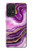 S3896 Stries d'or en marbre violet Etui Coque Housse pour Samsung Galaxy A52s 5G