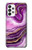 S3896 Stries d'or en marbre violet Etui Coque Housse pour Samsung Galaxy A73 5G